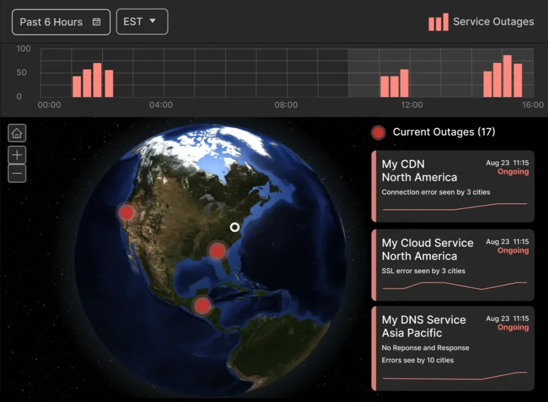 Gain visibility into internet outages and pinpoint the root cause of poor web performance.